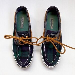 Sperry Vintage 90s Ralph Lauren Christmas Plaid Lace Up Boat Shoe